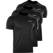 Men's Dry Fit Athletic Running Crew Neck T-Shirt,Black/Black/Black,X-Large